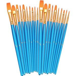 Paint Brushes Set, 2 Pack 20 Pcs Round-Pointed Tip Nylon Hair Artist